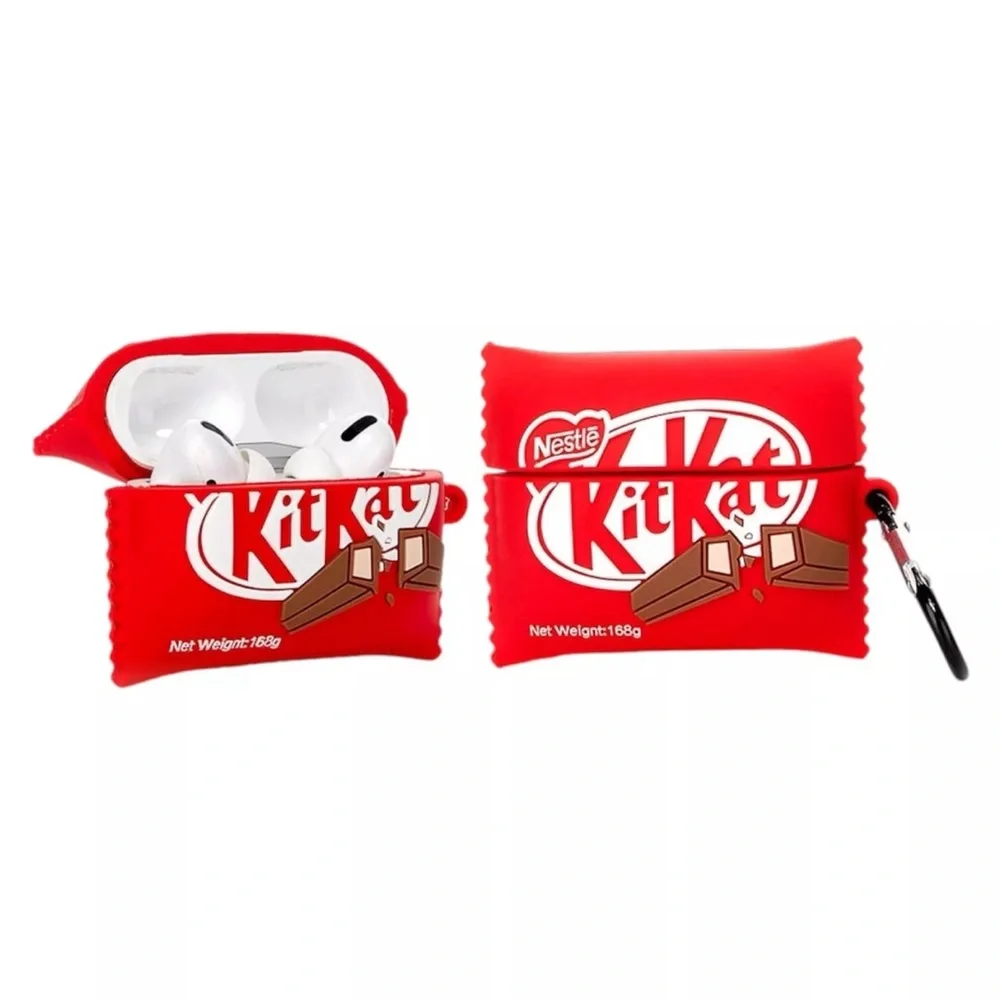 Kit Kat Silicone | 3D Funny Snack with Keychain | AirPods Pro
